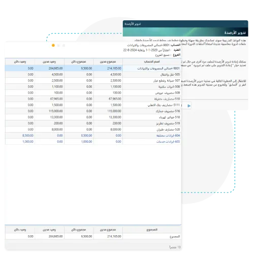 كشف حساب تفصيلي بالإيرادات والمصروفات لبرنامج محاسبة الأمين سوفت